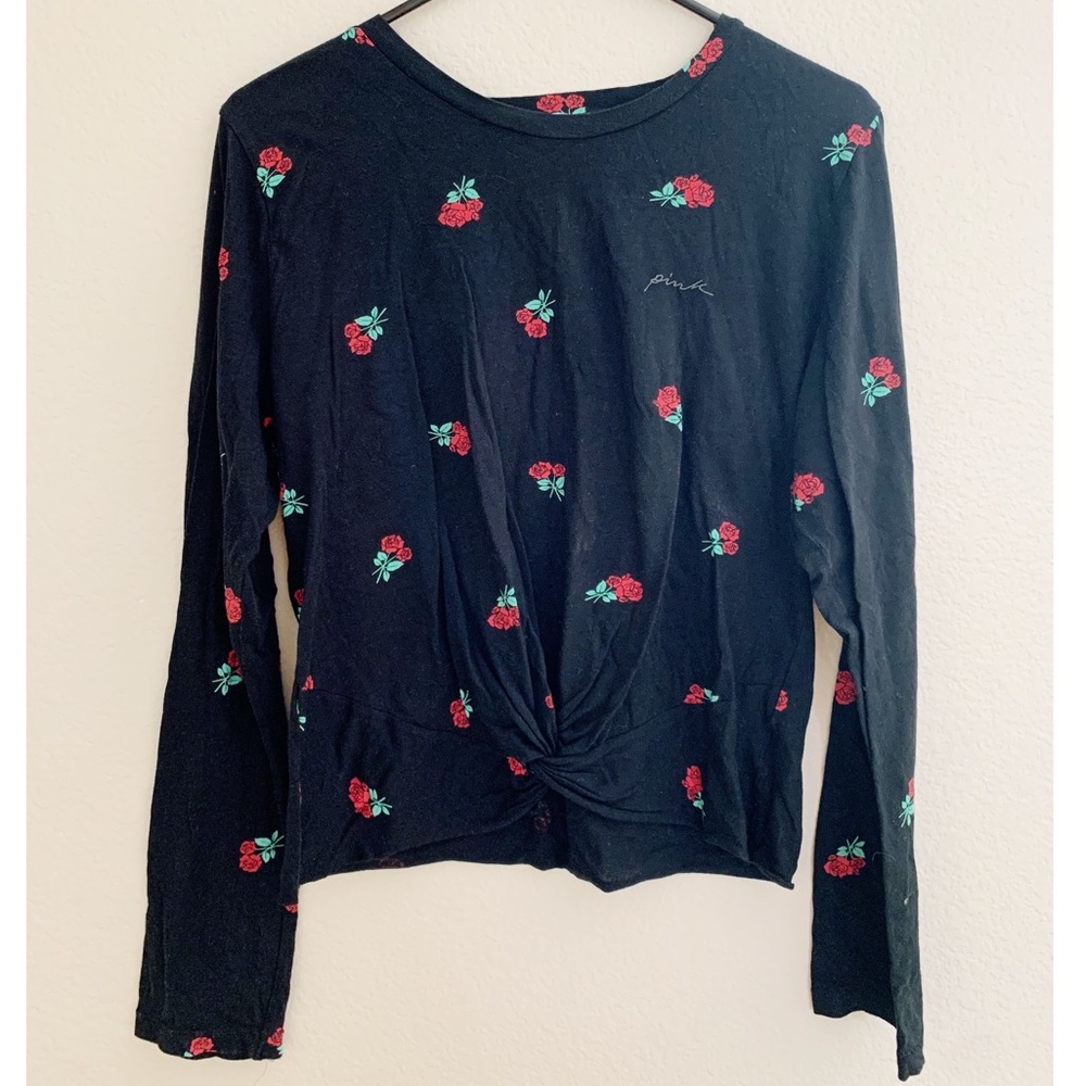 PINK long sleeve crop tee